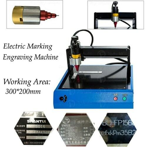300x200mm Electric Marking Engraving Machine Marks On Metal Card Dog Tags Steel Logo Mark Etcher Cutter Wood Router Machines