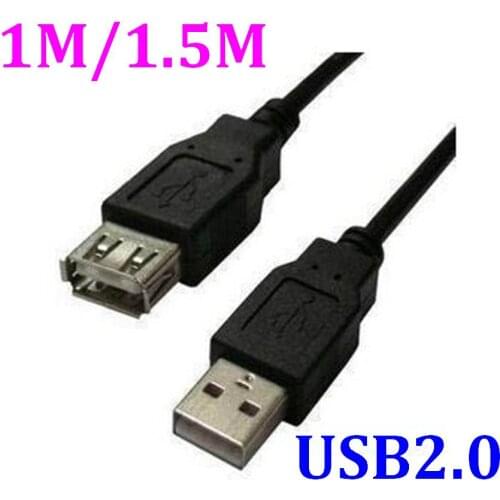 800pcs 1m 1.5m USB 2.0 A male plug to usb 2.0 A female jack extension Cord Leads Wire Cable Extender Cable Lead