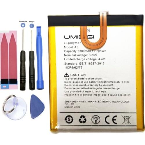 ISUNOO 3300mAh Phone battery For UMI Umidigi A3 A3 Pro Batteries with tools