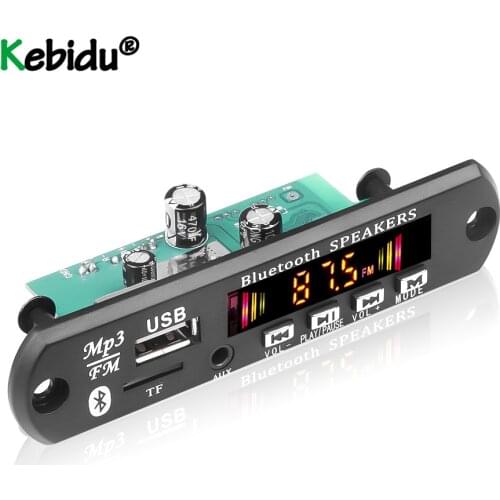 Bluetooth 5.0 Car MP3 Decoder Board 6v-18v Handsfree Support Recording FM TF Card AUX With MIC Audio Module 2*25W Amplifier