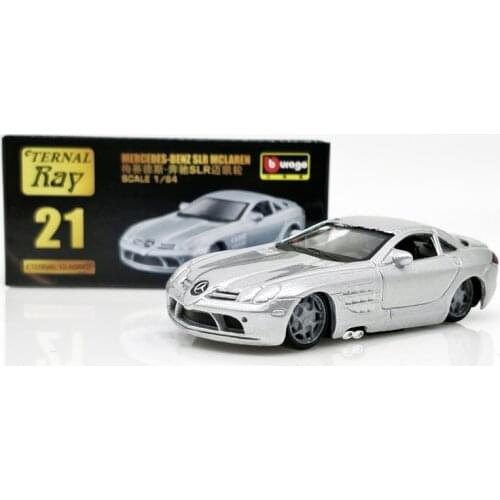 1:64 Scale Bburago Eternal Classics Mercedes- SLR Mclaren Silver Boy Toys DieCast Car