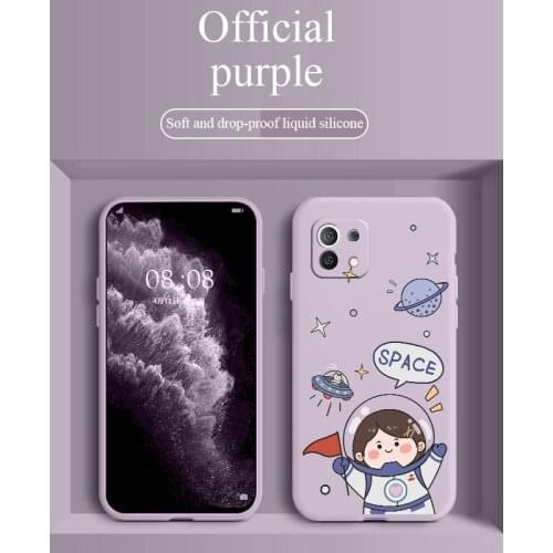 Space Girl Phone Case For Xiaomi Mi 11 11i 10T Pro 10 S Lite Ultra 9T 9 8 Note 10 Pro Poco F3 F2 X2 Liquid Silicone Cover