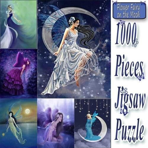1000 Pieces Flower Fairy on the Moons Cartoon Picture of Wooden Jigsaw Puzzle Toy DIY Personal Customized Puzzle