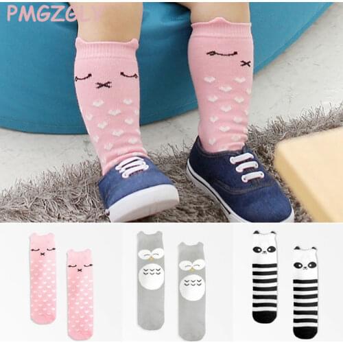 Baby Fox Socks Knee high socks Cat Print Animal child Long Socks Knee girl Sock Bear Cotton LegWarmer Fashion Children LegWarmer
