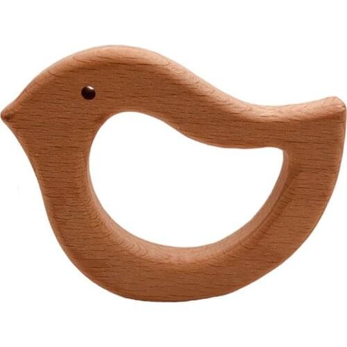 Infant Baby Natrual Wooden Baby Teether Wood Teething Toy Baby Shower Gifts