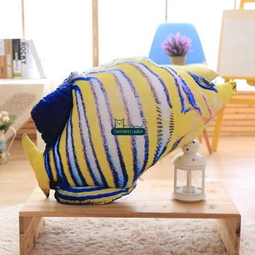 Dorimytrader New 120cm Large Emulational Animal Tropical Fish Plush Toy 47'' Big Cartoon Deep-sea Fish Soft Pillow Doll DY60930