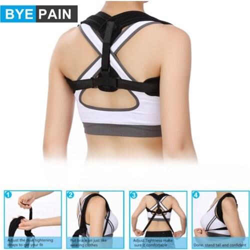BYEPAIN Upper Back Posture Corrector Clavicle Support Belt Back Slouching Corrective Posture Correction Spine Braces