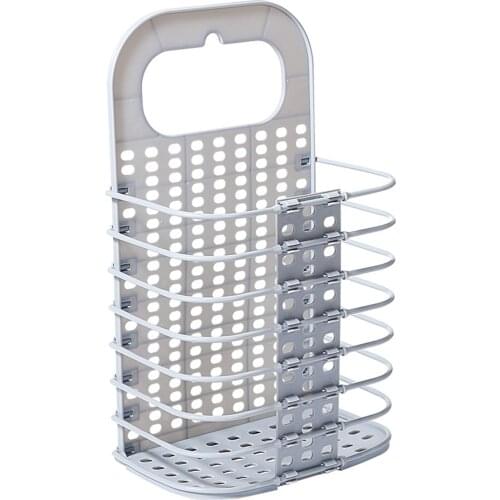 Bathroom Washing Storage Basket Women Bath Basket Wall-mounted foldable laundry basket Punch-free dirty clothes storage basket