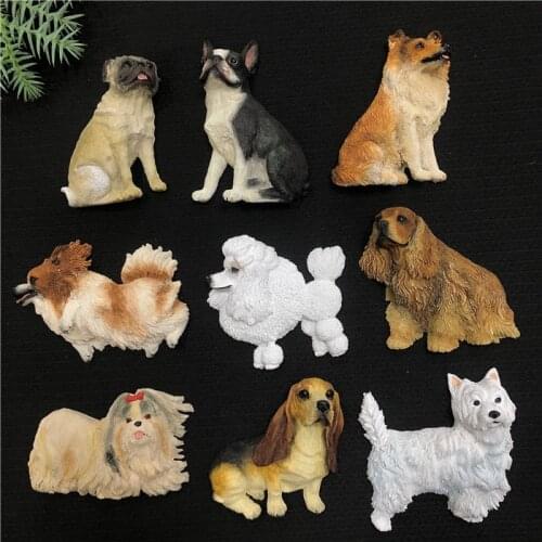 Creative Magnet Fridge Magnet Three-dimensional Animal Dog Fridge Magnet Resin Decorative Magnet Magnet Message Sticker