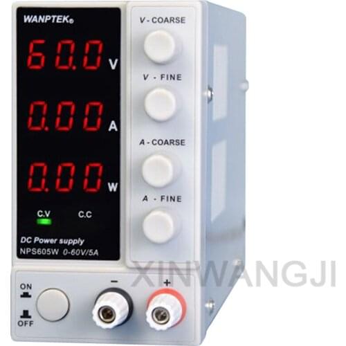 Mini Adjustable Digital Laboratory Switching DC Regulated Power Supply With Power Voltage Current Display 60V 5A NPS605W