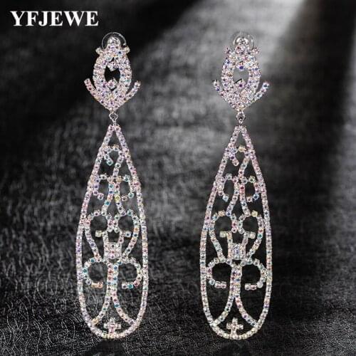 YFJEWE Fashion Elegant Long Drop Earrings for Women Girl Wedding Statement Dangle Earring Jewelry E524