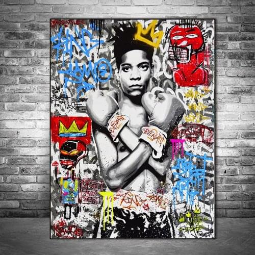 Motivational Boxer Graffiti Art Paintings Print on Canvas Art Posters and Prints Street Art Wall Pictures Home Decoration Cuadro