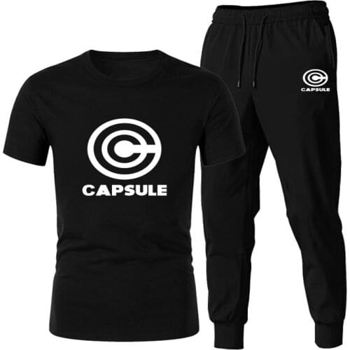 2021 Mens Brand Cotton T-shirt + Pants Suit Sportswear Mens Casual Sportswear Mens Sports Suit Outdoor Jogging Fitness Men