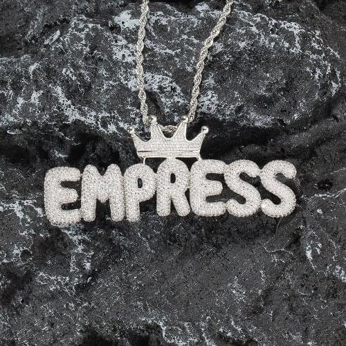 Custom letter Pendants Mens Prong Setting Zircon Hip Hop Necklace Jewelry CP12