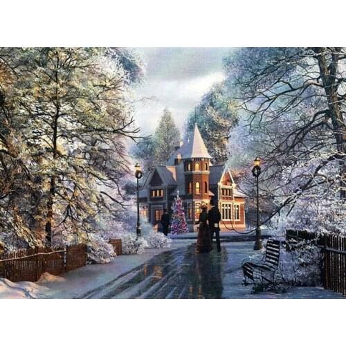 Lover Cross Stitch Embroidery Kits scenery Cotton Thread Painting Diy Needlework Dmc New Year Home Christmas Gift