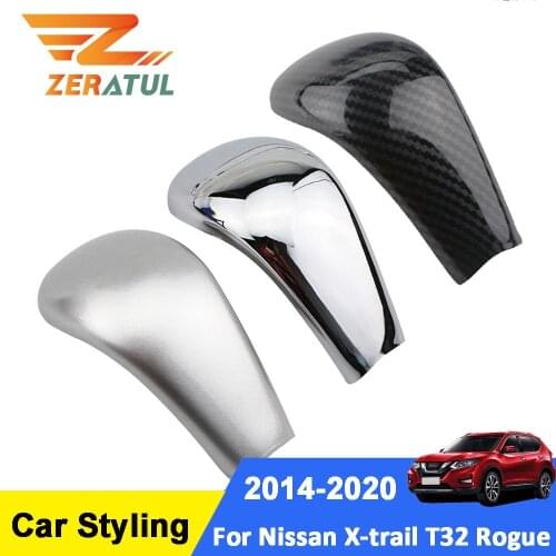 For Nissan X-trail XTrail T32 Rogue 2014-2020 AT Gear Head Trim Car Gear Head Shift Knob Cover Gear Shift Handle Ball Collars