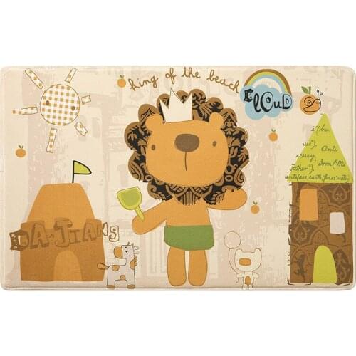 Kicthen Absorbent Non-slip Rugs Mat Cartoon Flannel Printing Door Mat Household Bedroom Floor Mats Bathroom Non-slip Bath Rugs