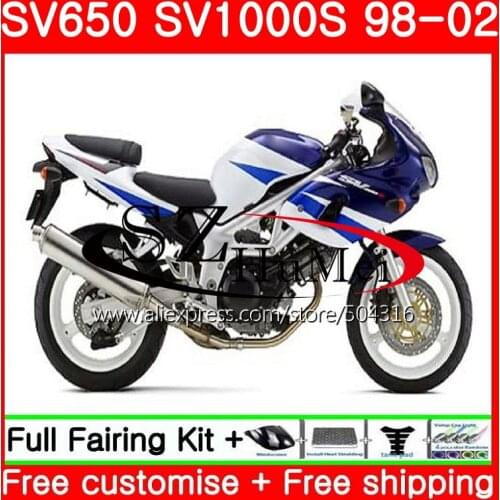 Fairing For SUZUKI SV650S SV400S SV1000S 98 99 00 01 02 105NO.0 SV 650S 400S 1000S SV400 S 1998 1999 2000 2001 2002 Blue white