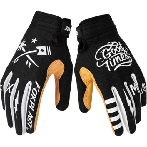 FOXPLAST MX Black Motocross Gloves Motorcycle Racing Cycling Bike Gloves ATV MTB BMX Cross Country Riding Gloves Outdoor Sports