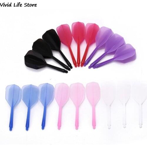 Professional Durable Anti-fall 75mm Plastic Darts Flights 6 Colors Dart Flights 2BA Screw Soft In-one Dart Flight 3PCS/Lot