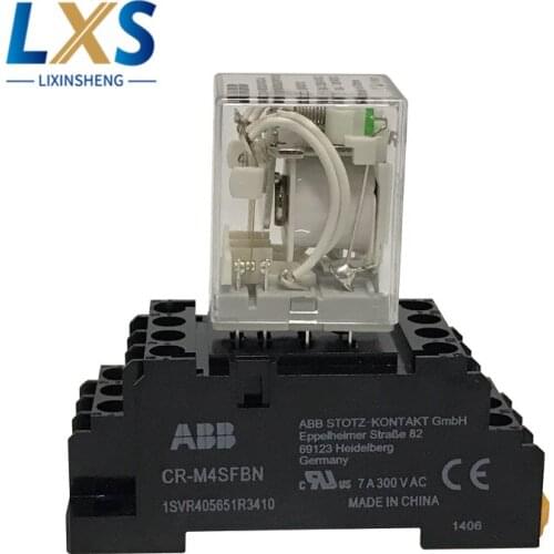CR-MX230AC4L ABB Intermediate Relay Switch 4 open 4 closed AC220V Electrical Relay with CR-M4SFBN Current Protection Relay