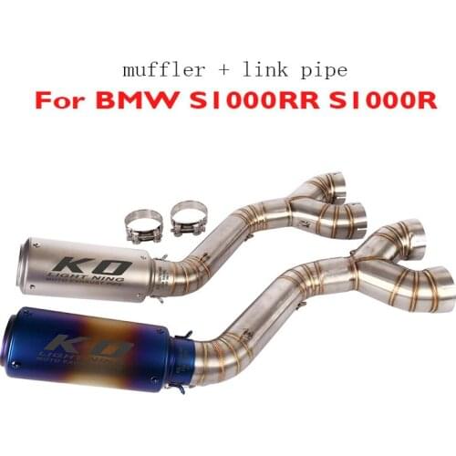 Motorcycle Exhaust Connector Section Link Pipe Muffler Tip Escape Silencer for BMW S1000RR 2010-2014 S1000R 2010-2016