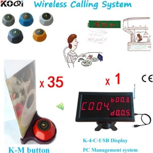 Restaurant Equipment Wireless Calling Waiter System 1 display 35 buzzers with K-SP menu holder