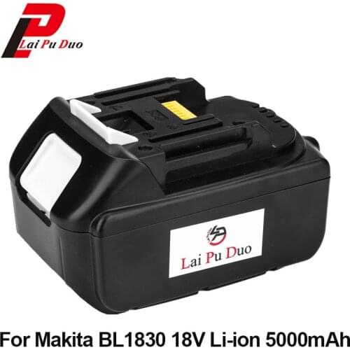 Replacement power tool battery 18v 5.0Ah Li-Ion For MAKITA: BL1830 BL1840 BL1850 LXT400 194230-4 BL1815 Rechargeable Batteries
