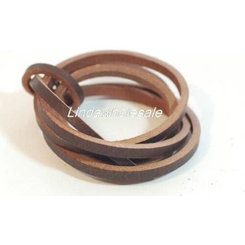 Dark brown leather strips Thickness 3.5-4mm wide 5mm Length 100cm,leather craft material