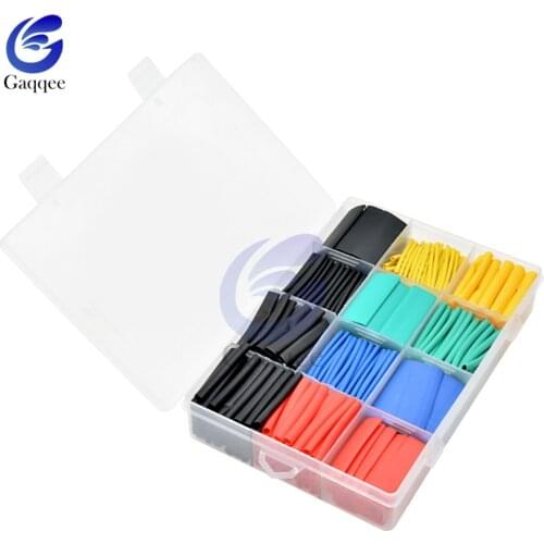 560pcs with Box Heat Shrink Tubing Wire Cable 580pcs Multi-color Polyolefin Insulation Sleeving Kit Shrinking Assorted Sizes 2:1