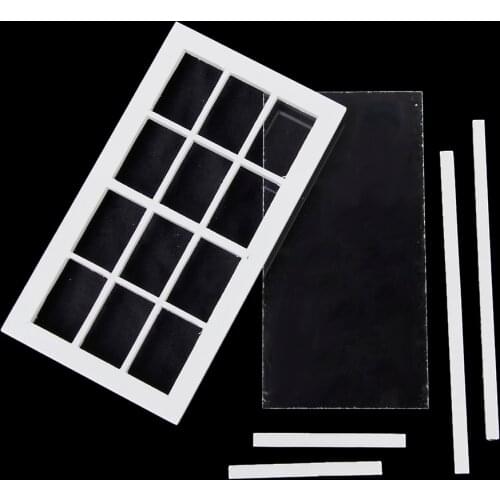 Generic 1/12 Scale Wooden 12 Pane Light Window Frame for Dollhouse Miniature Toys Gifts White