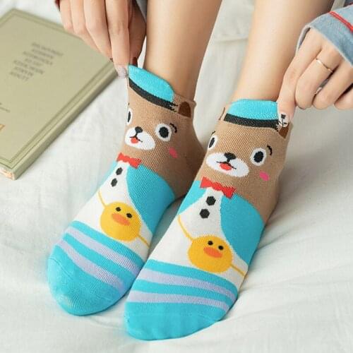 YZ-S-ZZ-0132Cute cartoon lady socks cotton socks wholesale manufacturers directly supply short tube cotton socks ship socks