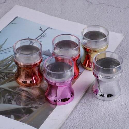 Mirror Nail Stamper Clear Silicone Head Manicure Scraper Polish Transfer Template Kits with Cap Nail Art Stamping Plate