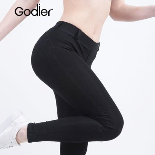 Godier Women Fitness Leggings High Quality Low Waist Push Up Elastic Casual Leggings Sexy Bodybuilding Clothing Sport Pants