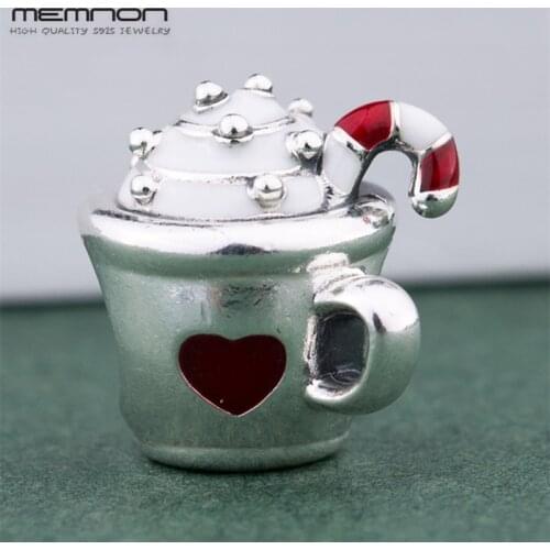 Winter Enamel beads Fit Original Bracelet 925 Sterling Silver Warm Cocoa Bead Charms DIY Jewelry Making for Women Christmas Gift