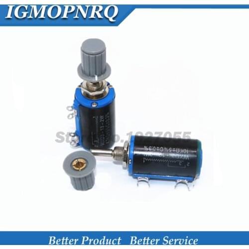 1pcs WXD3-13 2W Potentiometer + 1 Grey knob 100 200 220 1K 2.2K 3.3K 4.7K 5.6K 6.8K 10K 22K 33K 47K 100K Ohm WXD3-13-2W