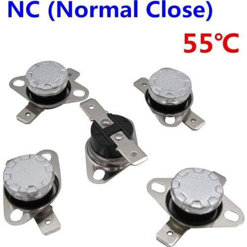 10Pcs KSD301 55 Degrees Celsius 55 C Normal Close NC Temperature Controlled Switch Thermostat 250V 10A Thermal Protector