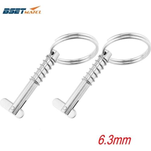 2PCS 6.3mm Marine Grade 316 Stainless Steel Quick Release Pin for Boat Bimini Top Deck Hinge Marine hardware Boat