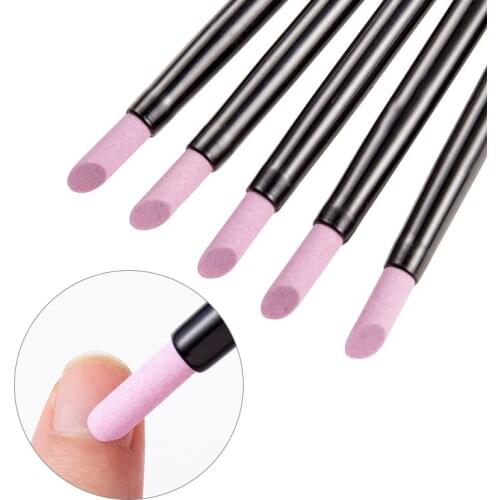 5Pcs Portable Quartz Grinding Polishing Pen Nail Cuticle Dead Skin Remover Pusher Trimmer Manicure Nail Art Quartz Stick Tools