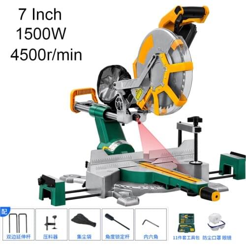 7 Inch Household Mitre Saw Woodworking 45° Angle Cutting-off Aluminum Cutting Machine Laser positioning Sliding Miter Saw