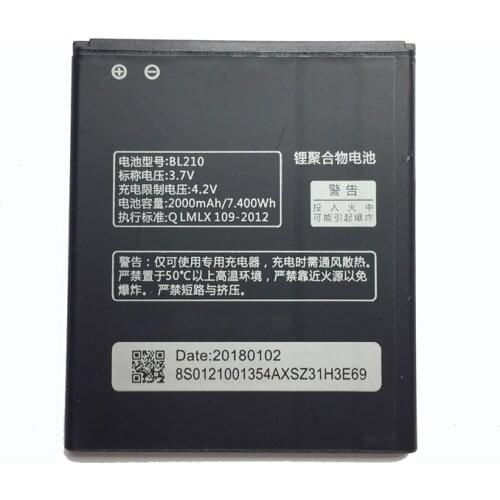 3.7V 2000Mah BL 210 Battery BL210 BL-210 For Lenovo S650 S658T A606 A536 A750E A770E
