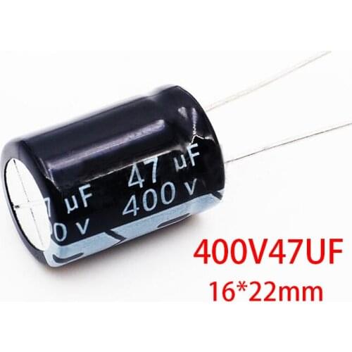 5PCS 400V47UF 16*22mm 47UF 400V 16x22 mm Aluminum Electrolytic Capacitor