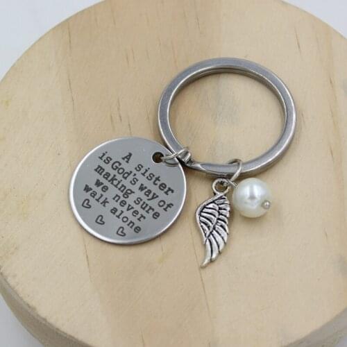 10PCS Friend Sister Jewelry Sister Gift A Sister is Gods Way of Making Sure We Never Walk Alone Sister Keychain Birthday Gift
