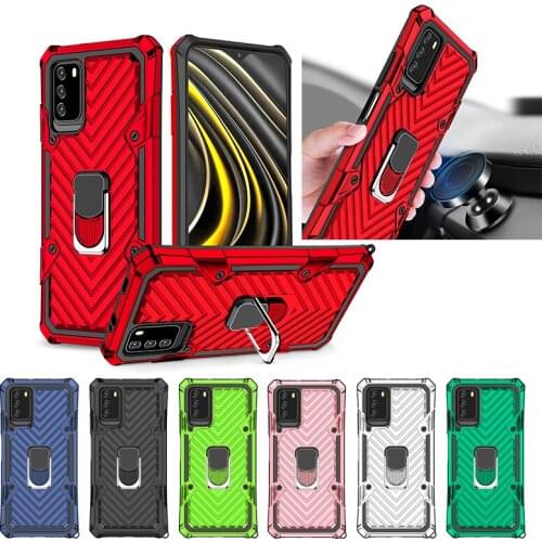 Armor Bumper Shockproof phone Case For Xiaomi POCO M3 X3 NFC REdmi 9 9A 8 8A 7 7A 6A note 9 8 9S Pro max Ring Stand Holder Cover