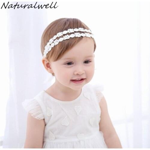Naturalwell Baby Elastic headband Infant hairbands with pearls Toddler girls hair accessories Newborn gift Photo prop HB045