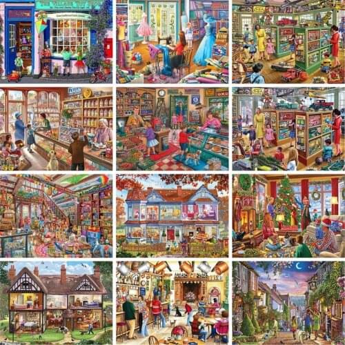 GATYZTORY Painting By Numbers Kits For Beginner Department Store Landscape Oil Paints Kits On Canvas Adults Unique Gifts For Dec