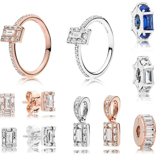 Exquisite Fashion New Standard 925 Silver Womens Elegant Delicate Shiny Crystal Charm Beaded Set Original Woman Jewelry Gift