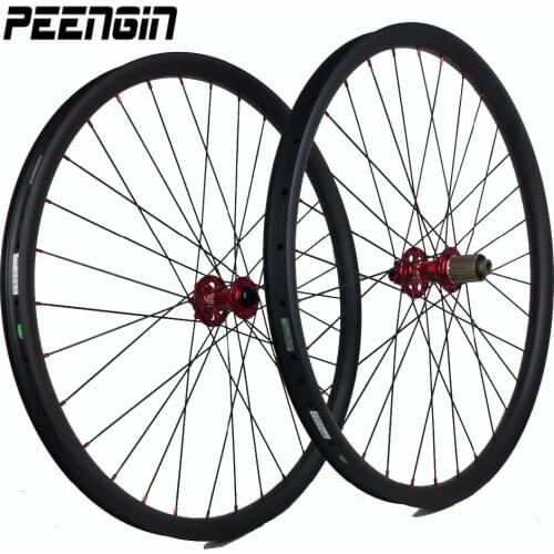 Easy to installment tyre&tube 26 inch Carbon MTB aero wheel/wheelset 35mm Width Clincher powerway hub 28 holes for Cross Country
