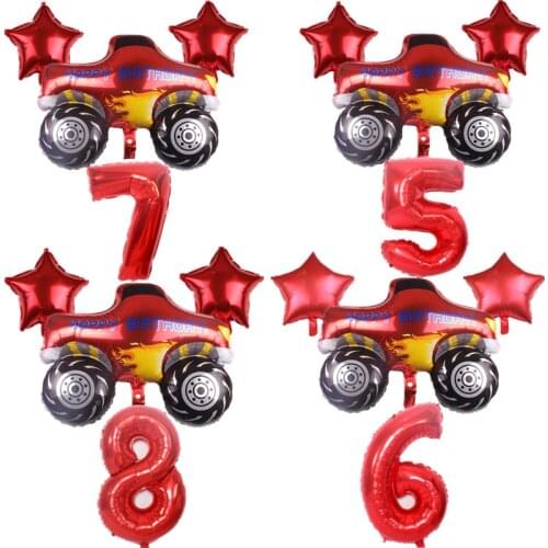 Blaze and the Monster Machines Balloon Set Party Decoration Foil Number Balloon Happy Birthday Baby Shower Party Supplies