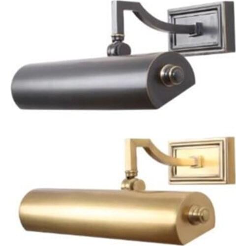 35cm wall light adjustable copper mirror Bedside lights American pure copper frame lamp 110-240v Bedside lamp Vanity